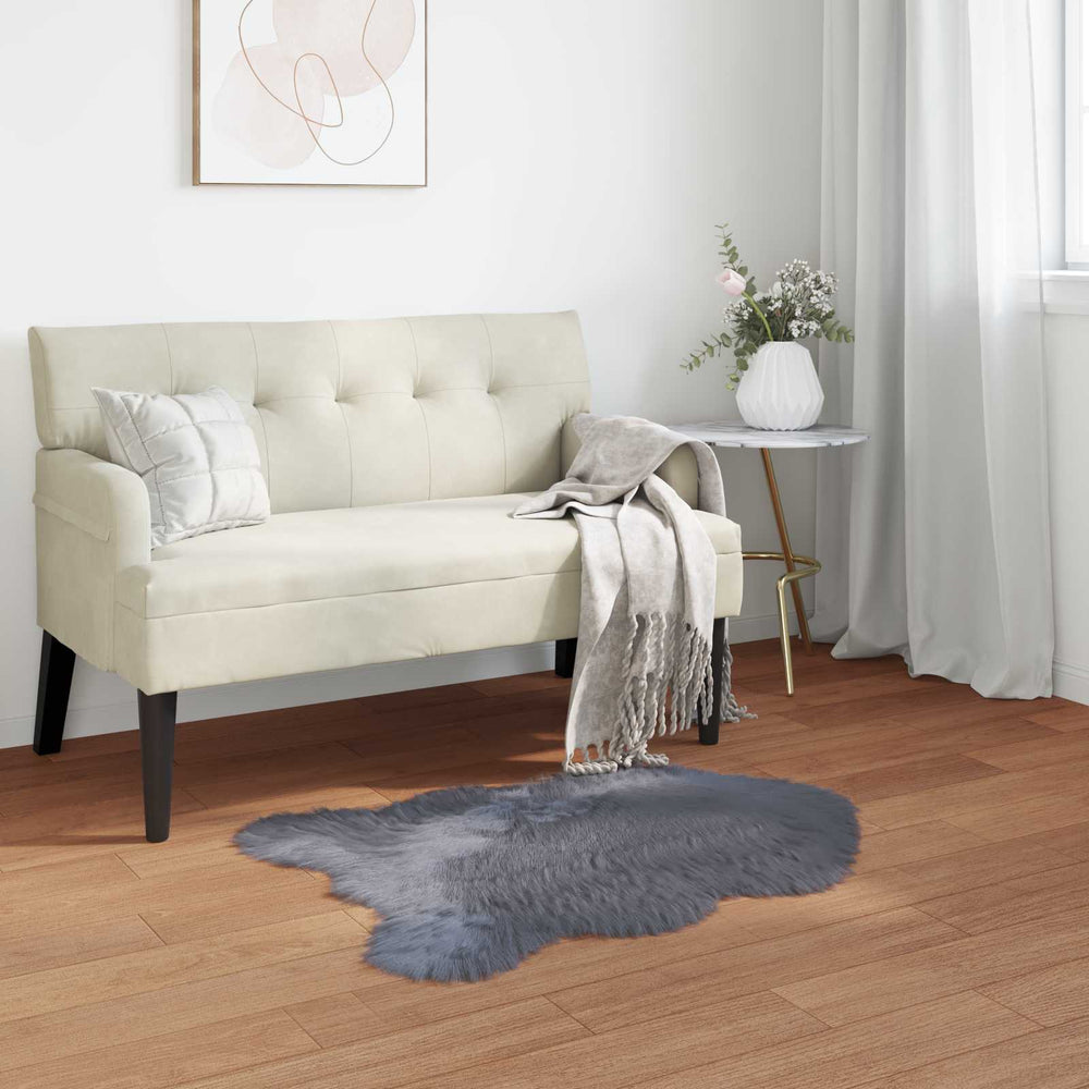 Vidaxl nep schapenvacht tapijt tafalla antraciet 80 x 120 cm polyester