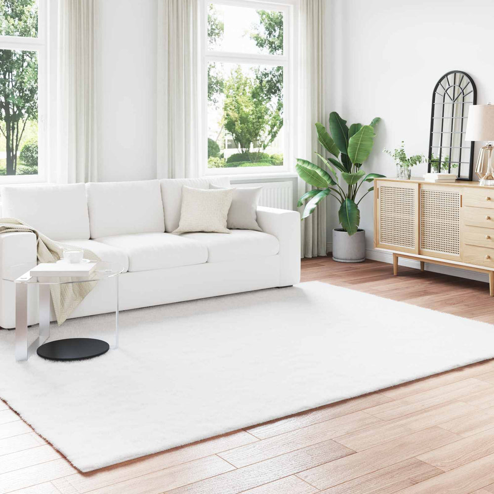 Vidaxl nep konijnenbont tapijt olite wit 200 x 280 cm polyester