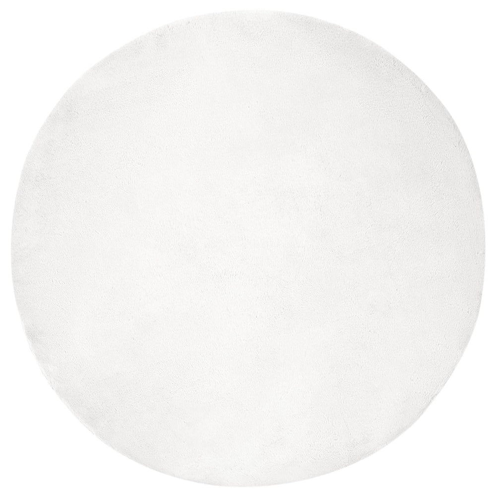 Vidaxl nep konijnenbont tapijt olite wit ø 80 cm polyester