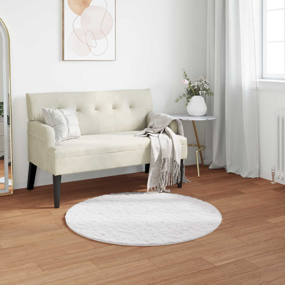 Vidaxl nep konijnenbont tapijt olite wit ø 100 cm polyester