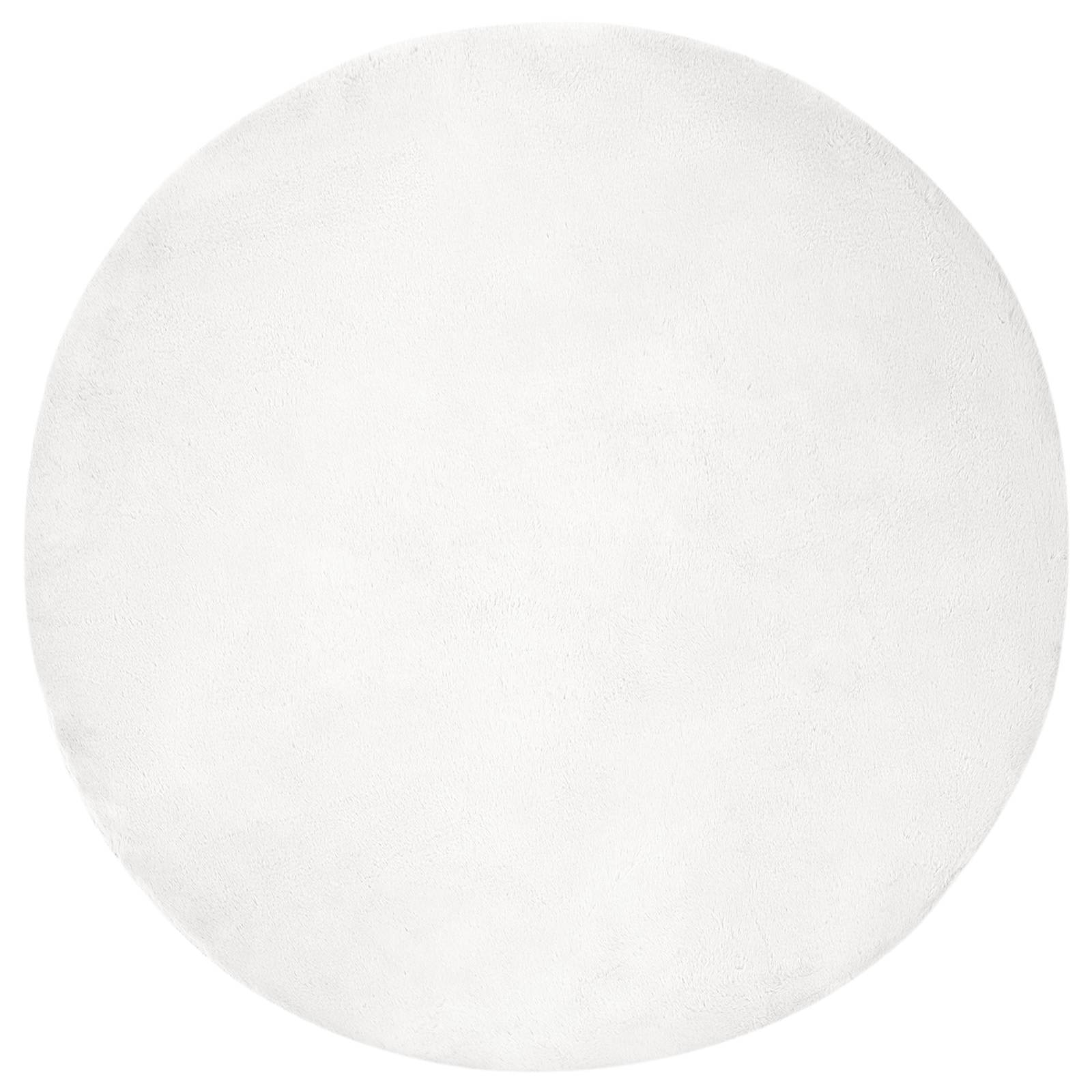 Vidaxl nep konijnenbont tapijt olite wit ø 200 cm polyester
