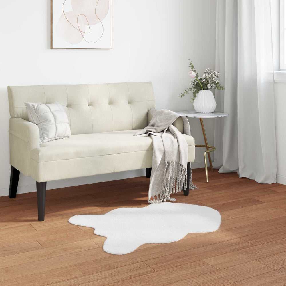 Vidaxl nep konijnenbont tapijt olite wit 80 x 120 cm polyester