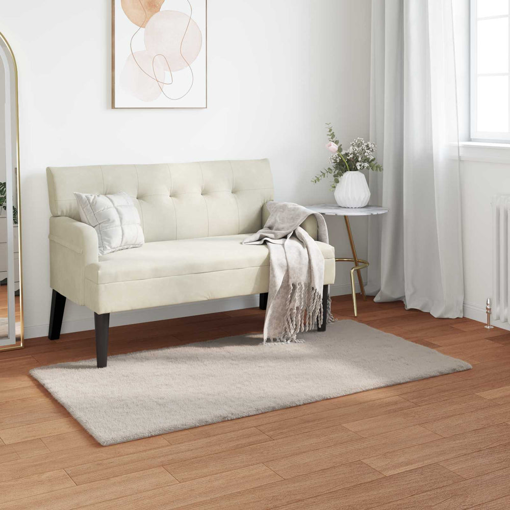 Vidaxl nep konijnenbont tapijt olite beige 80 x 150 cm polyester