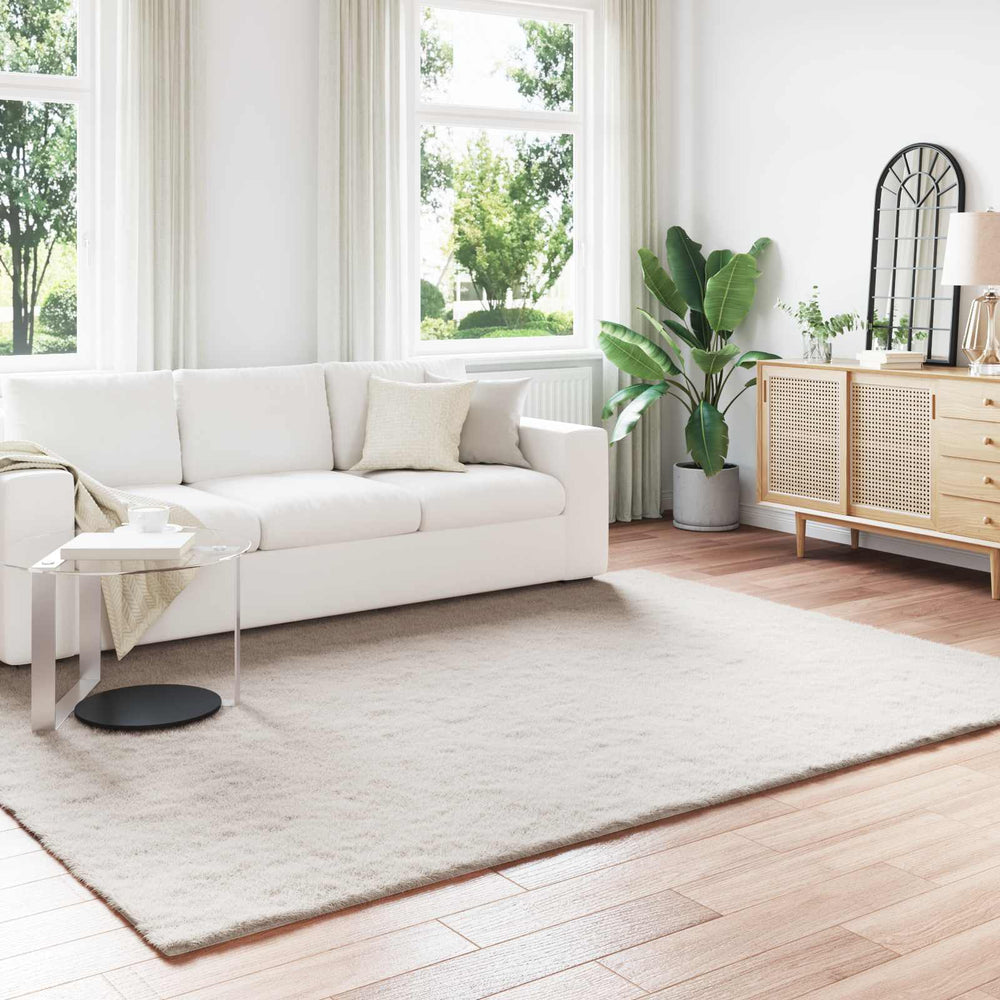 Vidaxl nep konijnenbont tapijt olite beige 200 x 280 cm polyester