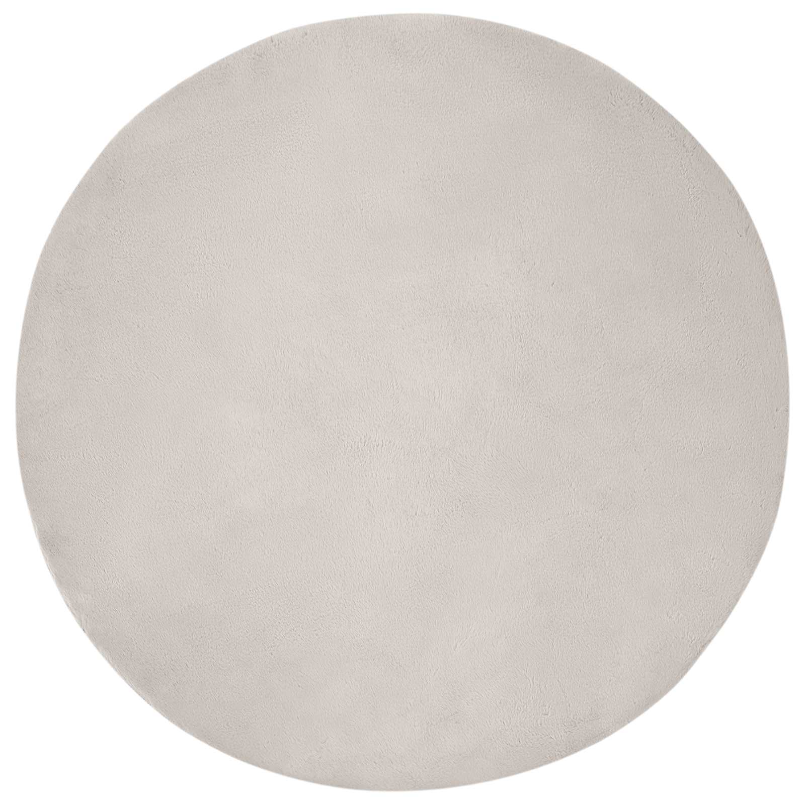 Vidaxl nep konijnenbont tapijt olite beige ø 120 cm polyester