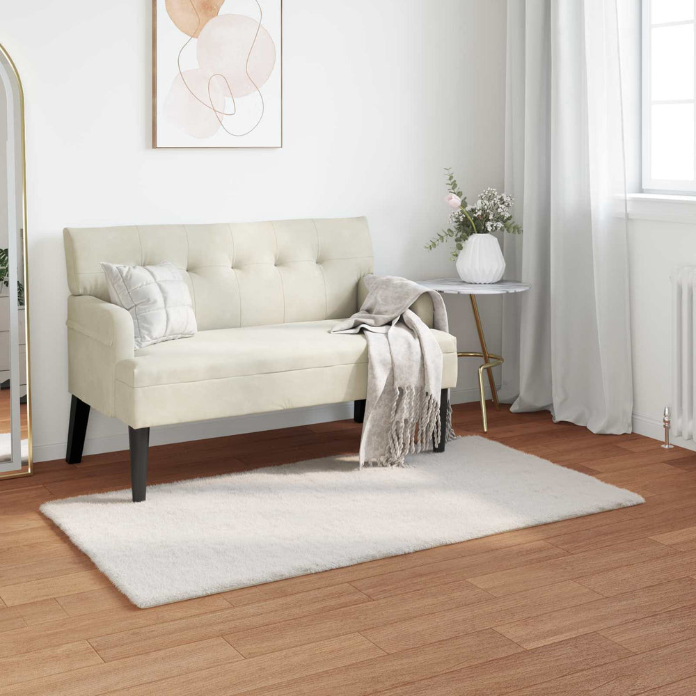 Vidaxl nep konijnenbont tapijt olite crème 80 x 150 cm polyester