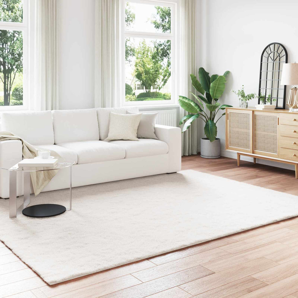 Vidaxl nep konijnenbont tapijt olite crème 200 x 280 cm polyester