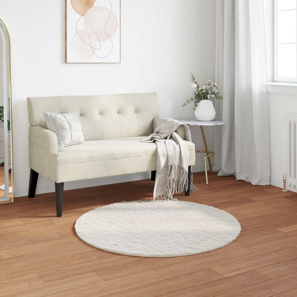 Vidaxl nep konijnenbont tapijt olite crème ø 120 cm polyester