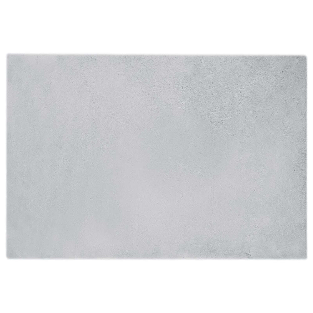Vidaxl nep konijnenbont tapijt olite grijs 120 x 170 cm polyester