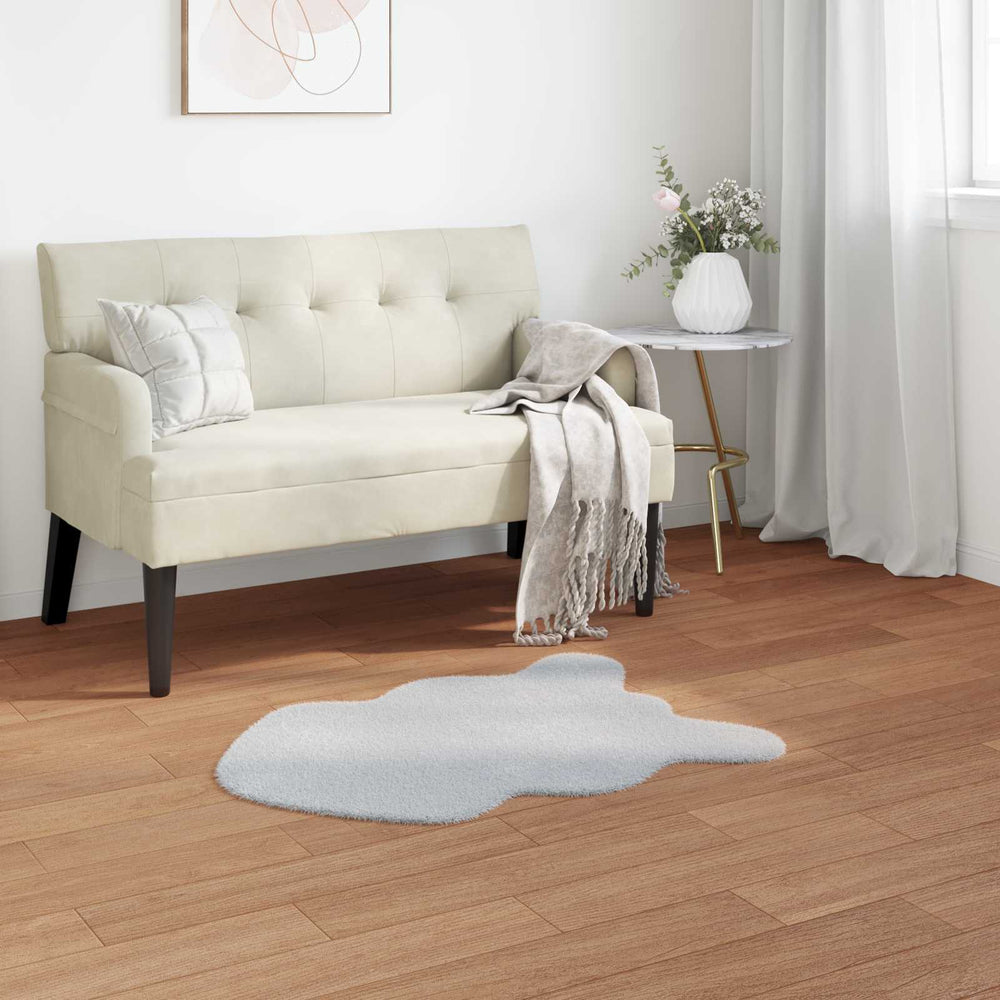 Vidaxl nep konijnenbont tapijt olite grijs 80 x 120 cm polyester