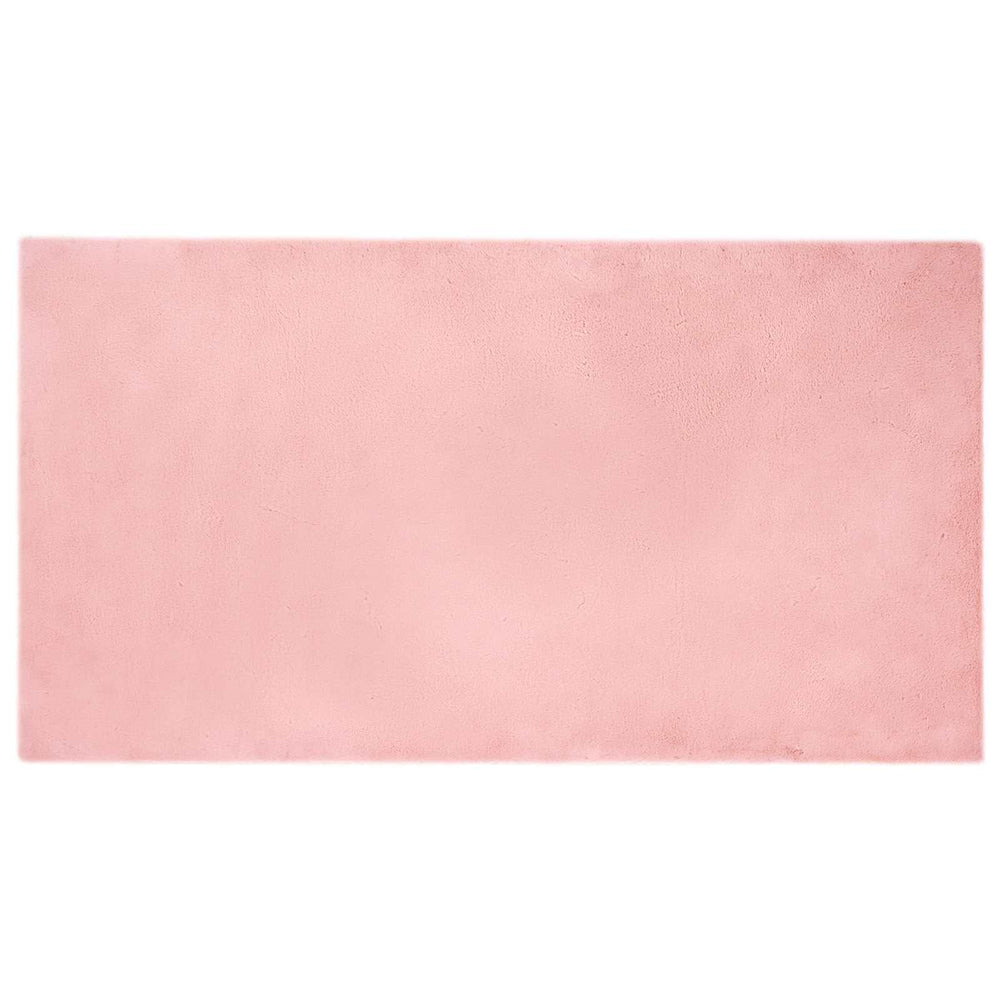 Vidaxl nep konijnenbont tapijt olite roze 60 x 110 cm polyester