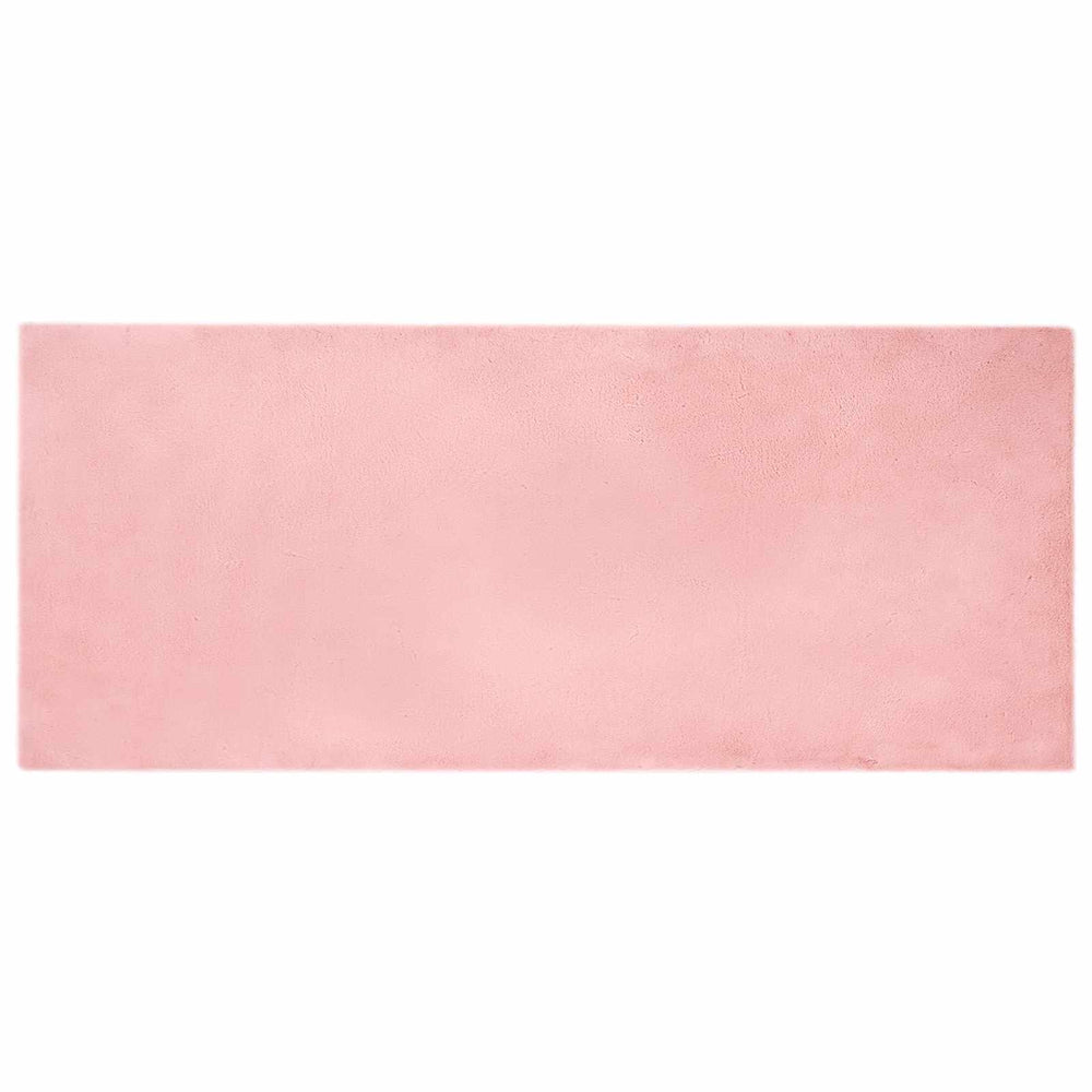 Vidaxl nep konijnenbont tapijt olite roze 80 x 200 cm polyester