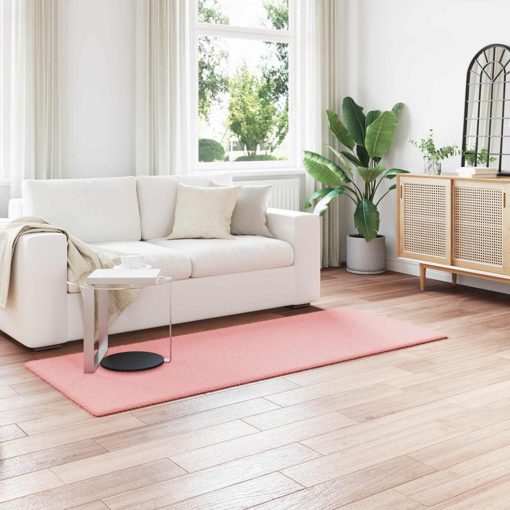 Vidaxl nep konijnenbont tapijt olite roze 100 x 200 cm polyester