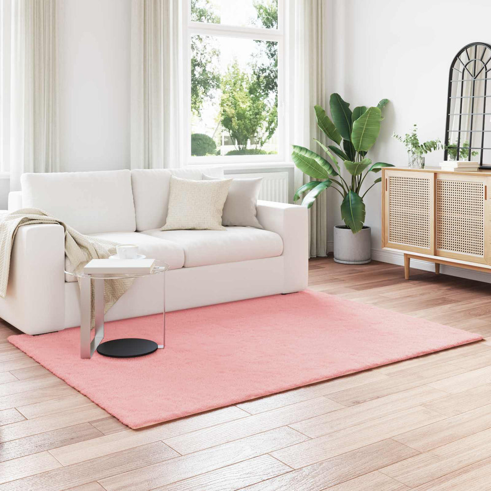 Vidaxl nep konijnenbont tapijt olite roze 160 x 230 cm polyester
