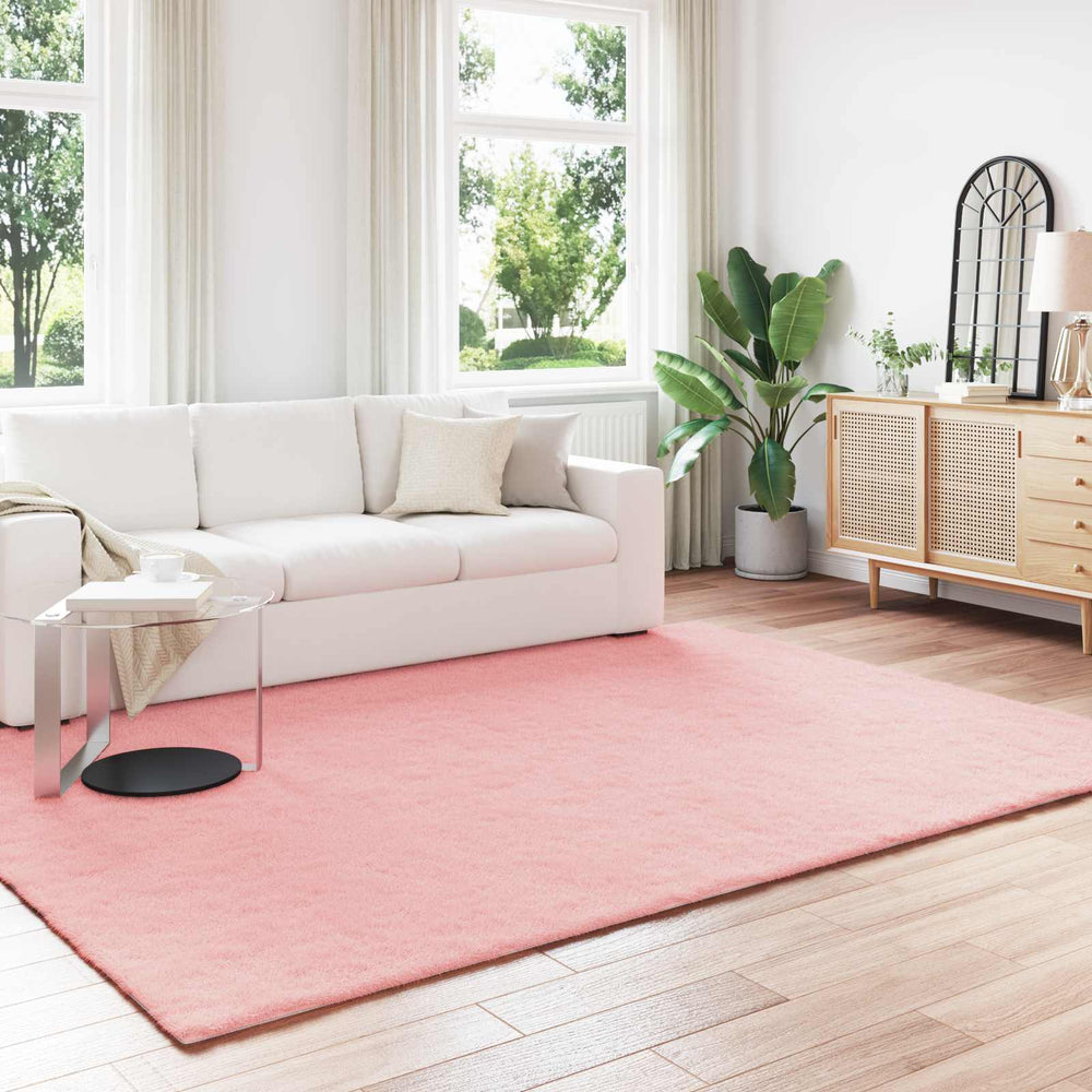 Vidaxl nep konijnenbont tapijt olite roze 200 x 280 cm polyester