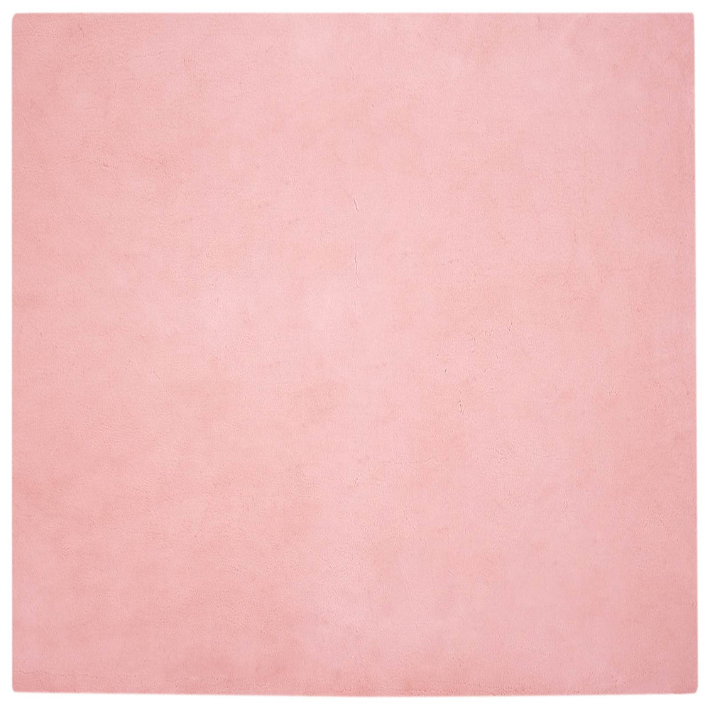 Vidaxl nep konijnenbont tapijt olite roze 200 x 200 cm polyester