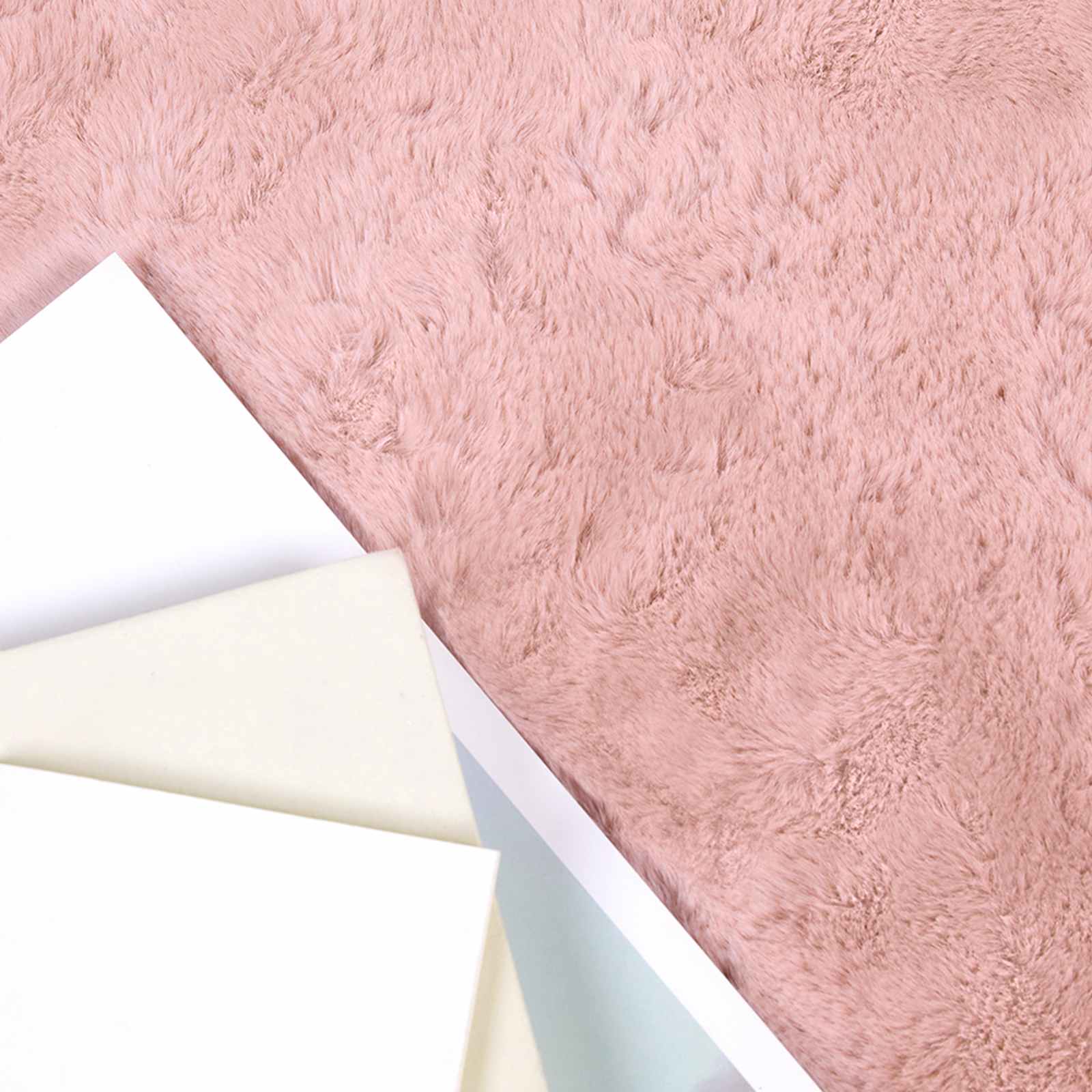 Vidaxl nep konijnenbont tapijt olite roze ø 80 cm polyester