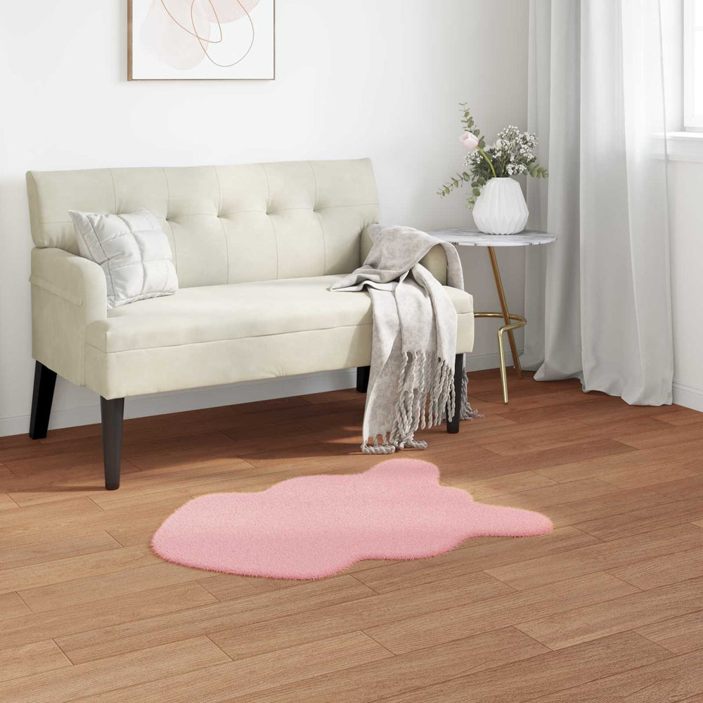 Vidaxl nep konijnenbont tapijt olite roze 50 x 80 cm polyester