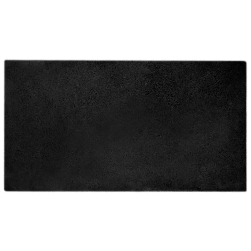 Vidaxl nep konijnenbont tapijt olite zwart 80 x 150 cm polyester