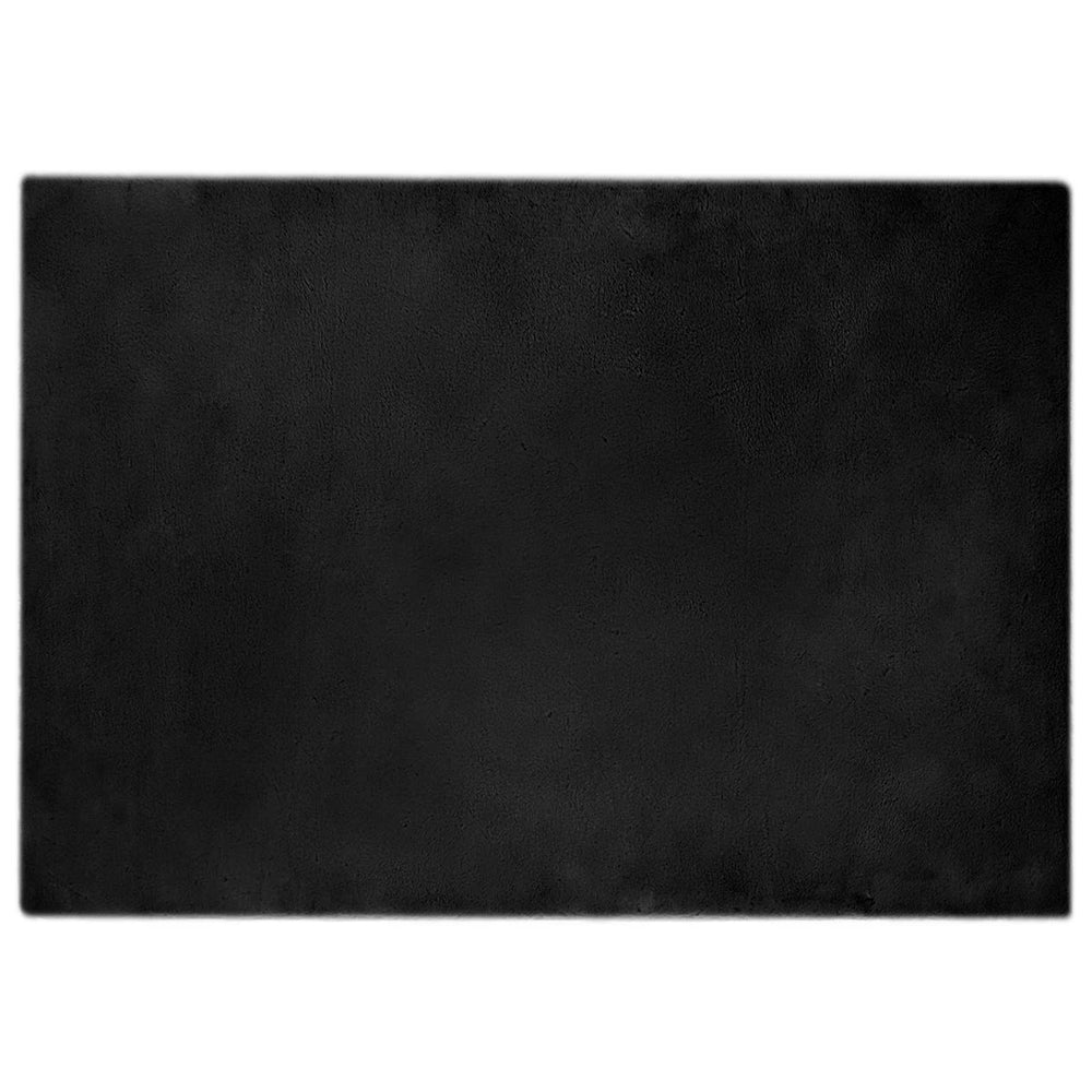 Vidaxl nep konijnenbont tapijt olite zwart 160 x 230 cm polyester