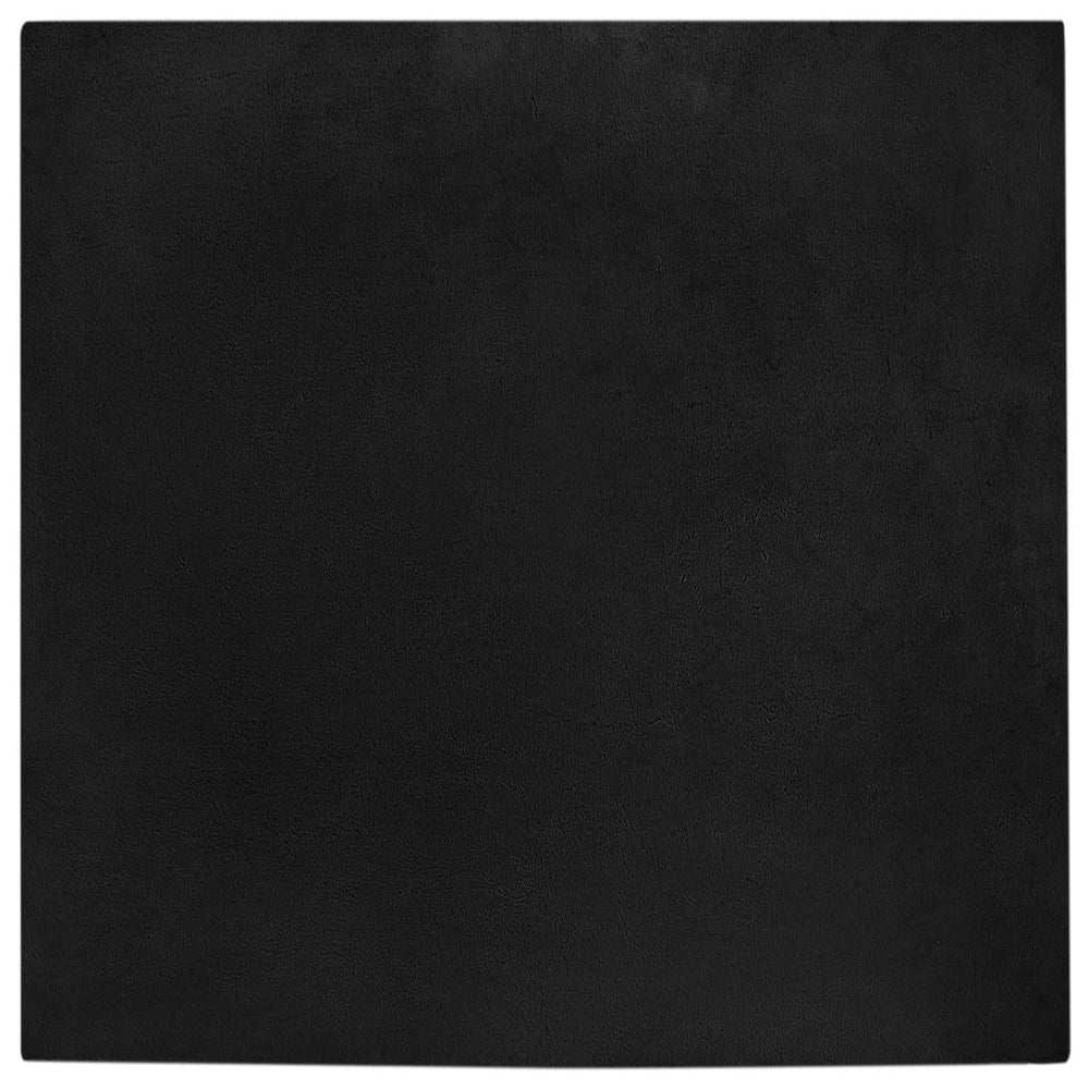 Vidaxl nep konijnenbont tapijt olite zwart 120 x 120 cm polyester