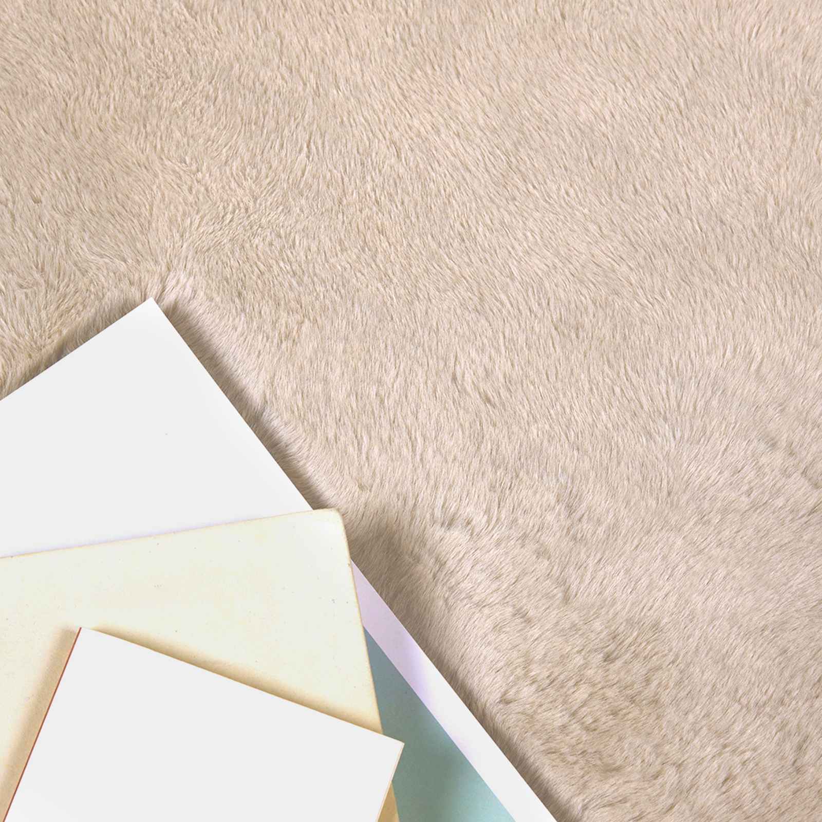 Vidaxl nep konijnenbont tapijt olite taupe ø 80 cm polyester