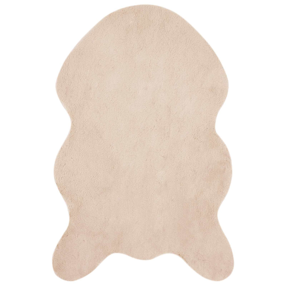 Vidaxl nep konijnenbont tapijt olite taupe 50 x 80 cm polyester