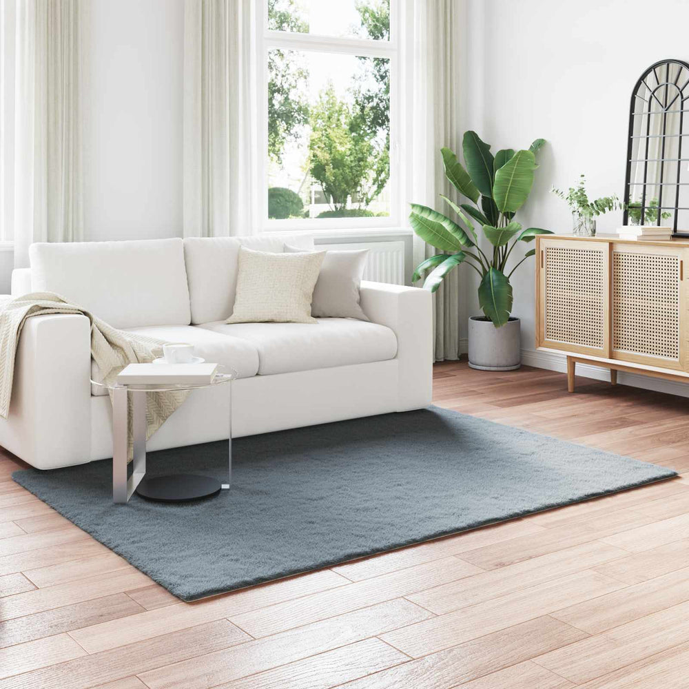Vidaxl nep konijnenbont tapijt olite antraciet 160 x 230 cm polyester