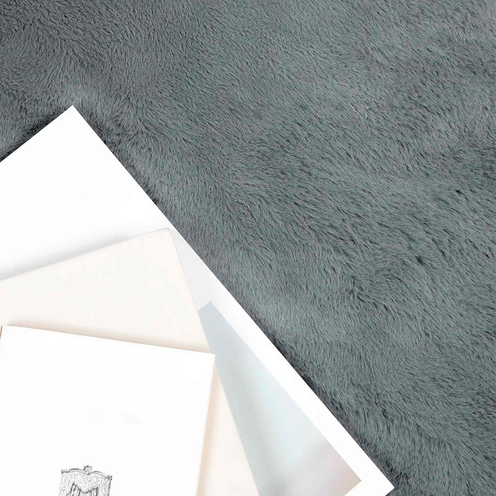 Vidaxl nep konijnenbont tapijt olite antraciet 160 x 160 cm polyester