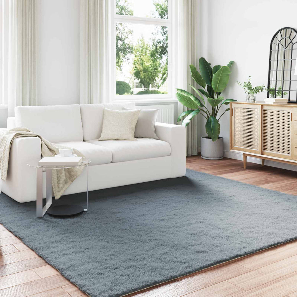 Vidaxl nep konijnenbont tapijt olite antraciet 240 x 240 cm polyester