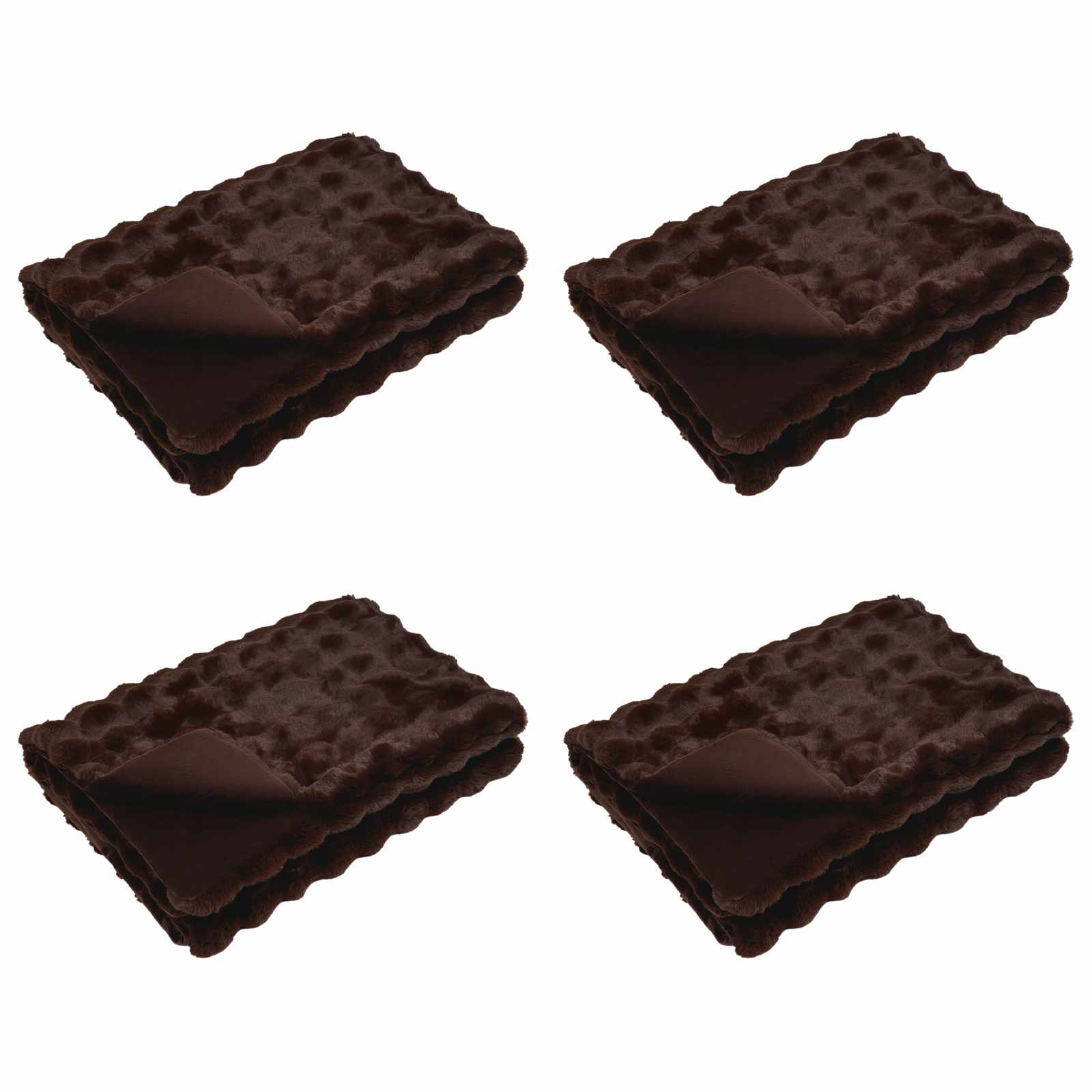 Vidaxl neppels konijnenbont deken olite 4 pcs kameel 130 x 150 cm