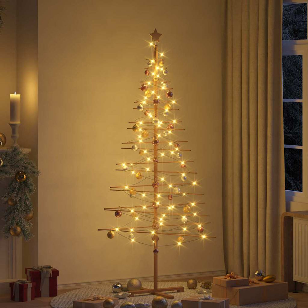 Vidaxl houten kerstboom met standaard bruin 210 cm bamboe
