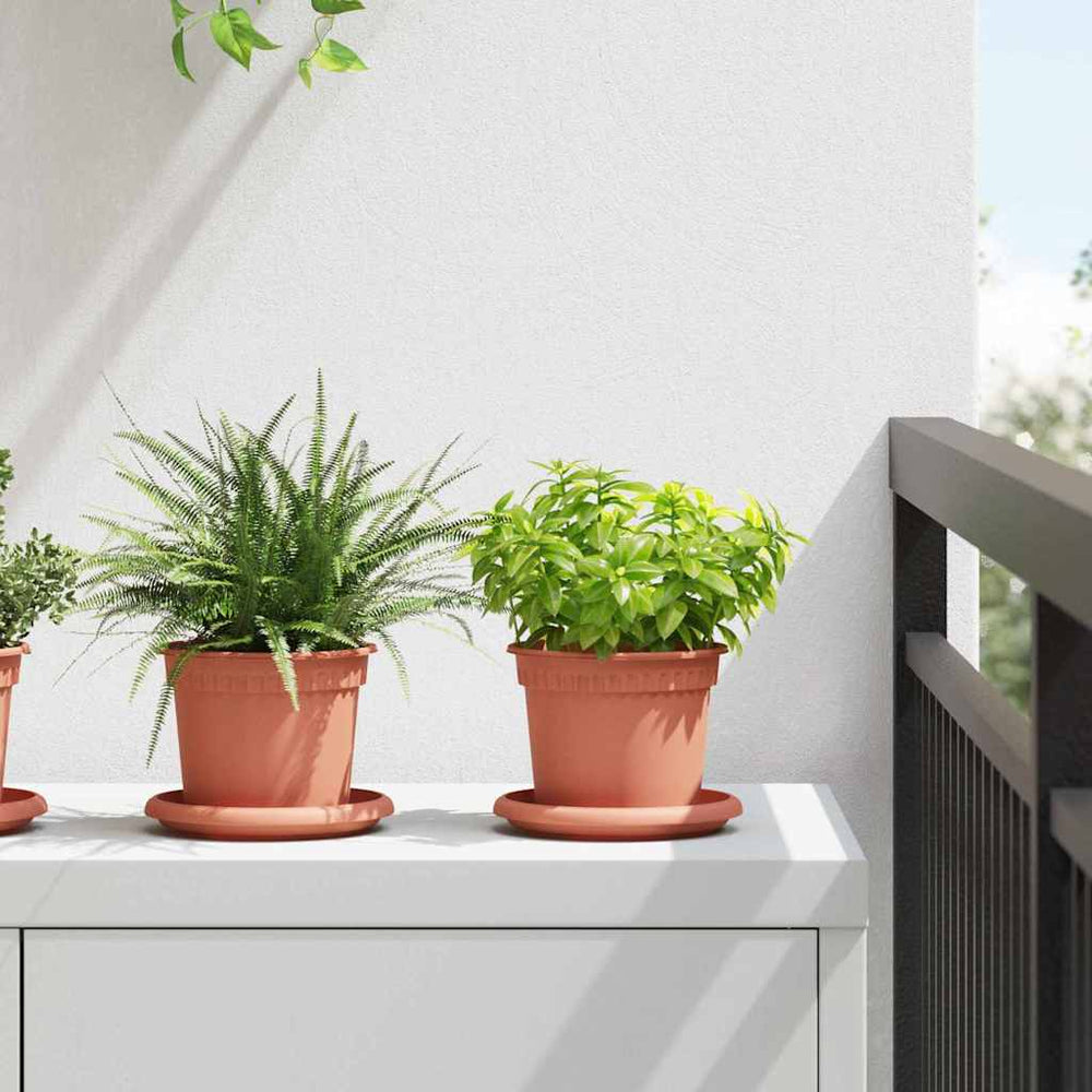 Vidaxl ronde bloempot 6 pcs baksteenrood ø 12,5 x 10 cm kunststof