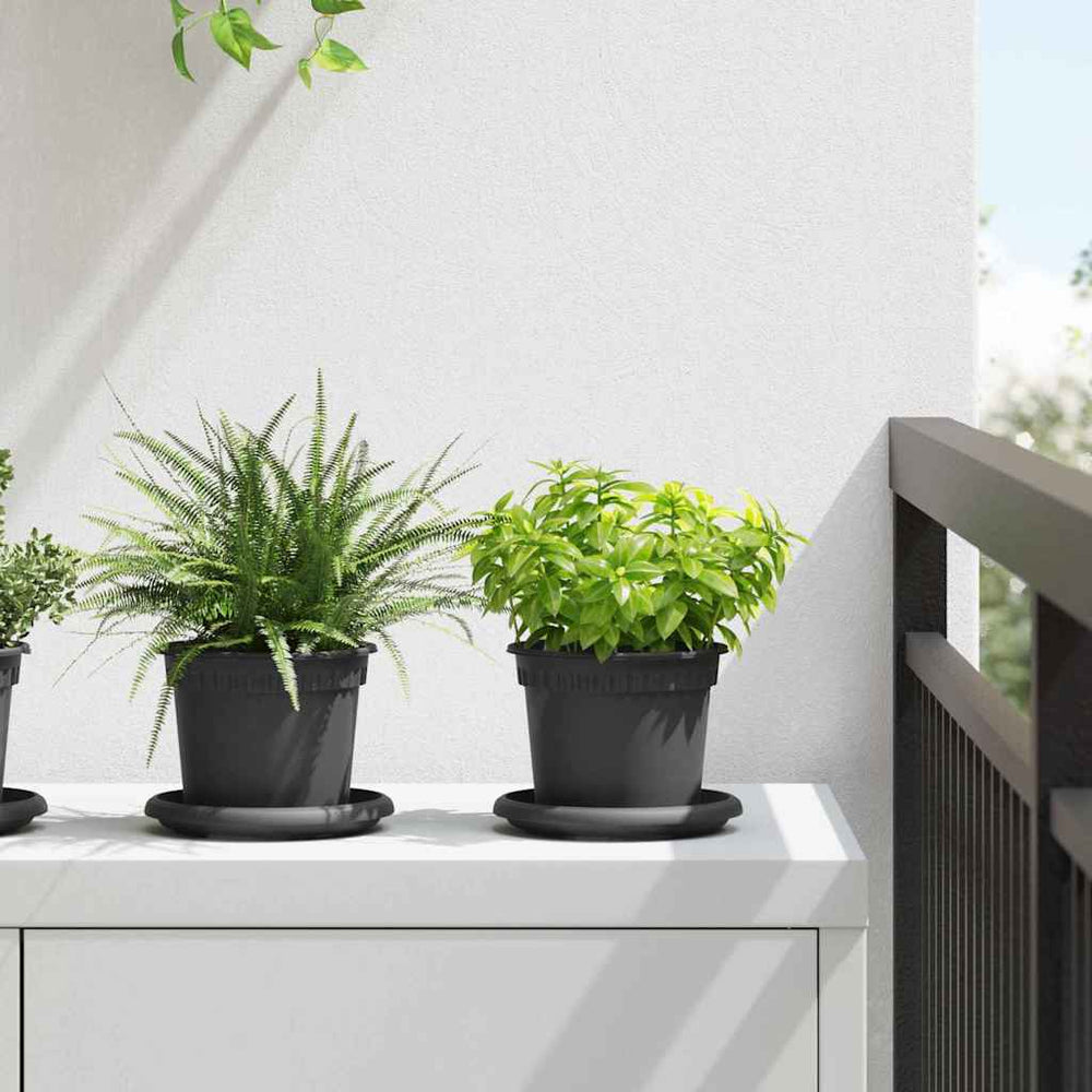 Vidaxl ronde bloempot 6 pcs zwart ø 12,5 x 10 cm kunststof