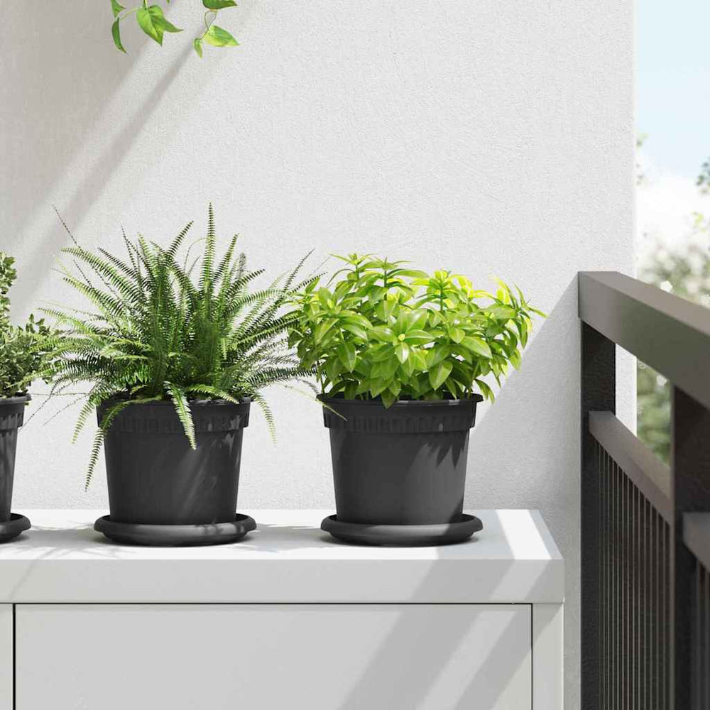 Vidaxl ronde bloempot 6 pcs zwart ø 15 x 12 cm kunststof
