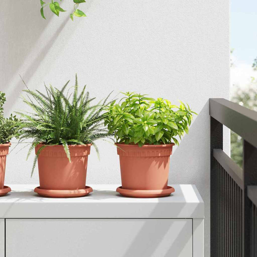 Vidaxl ronde bloempot 24 pcs baksteenrood ø 15 x 12 cm kunststof