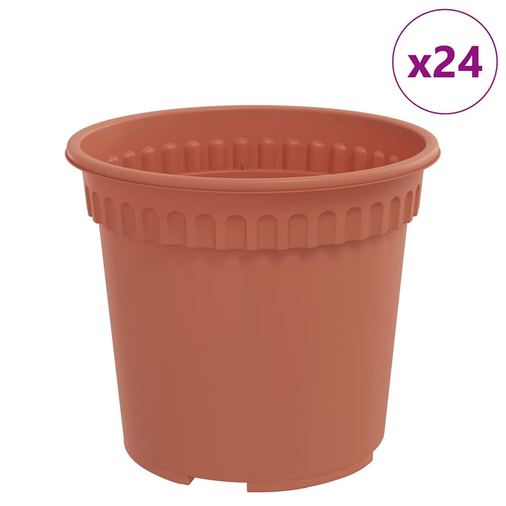 Vidaxl ronde bloempot 24 pcs baksteenrood ø 15 x 12 cm kunststof