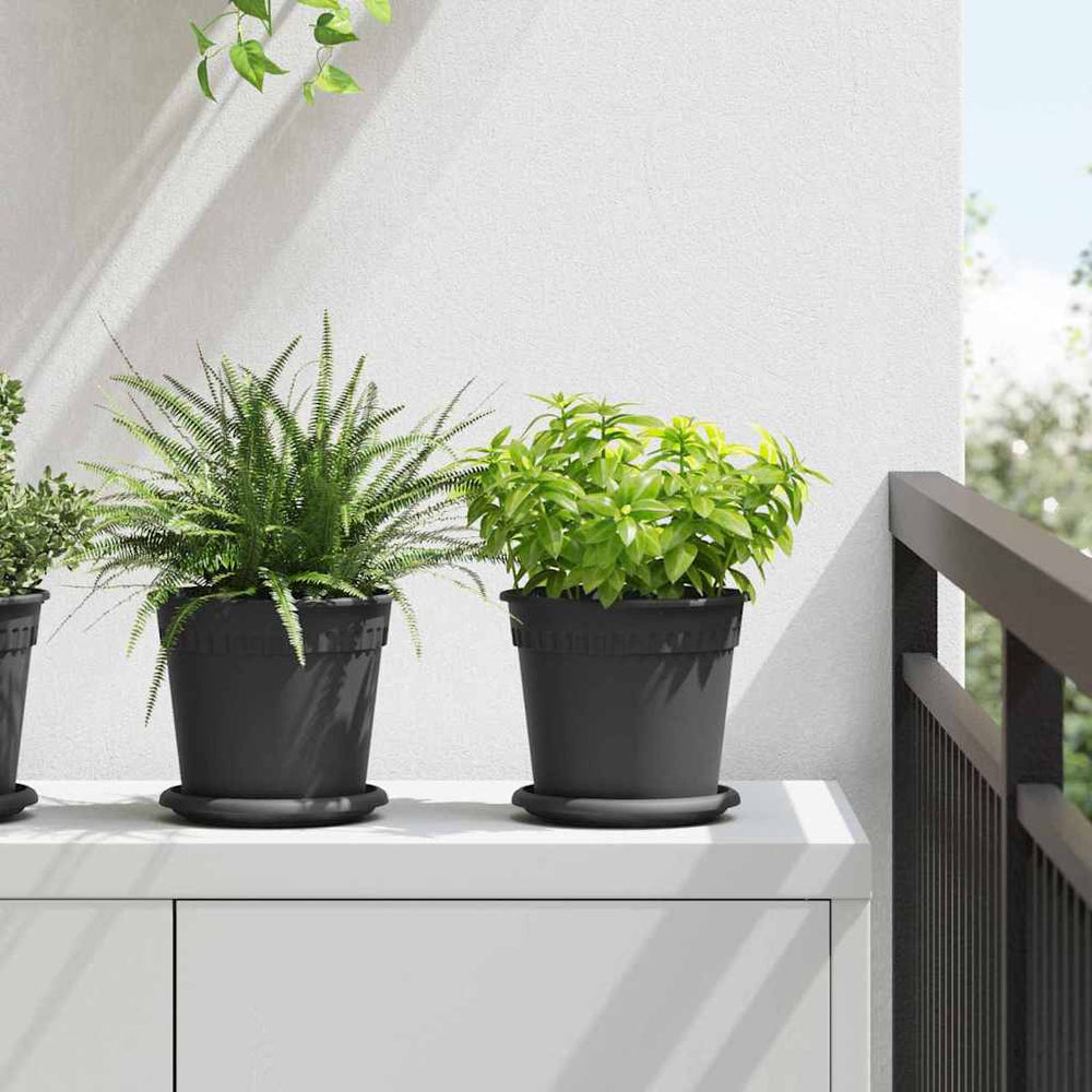 Vidaxl ronde bloempot 24 pcs zwart ø 17 x 14 cm kunststof