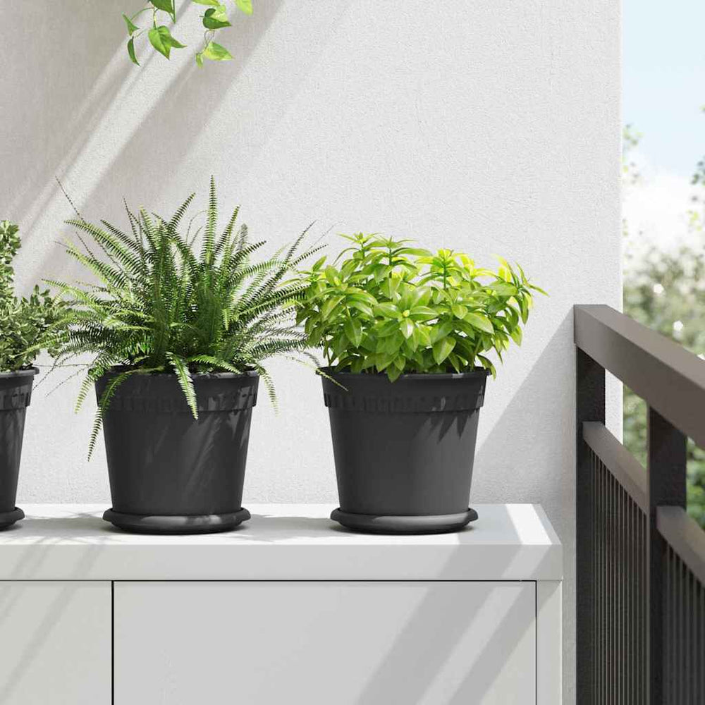 Vidaxl ronde bloempot 24 pcs zwart ø 19 x 16 cm kunststof
