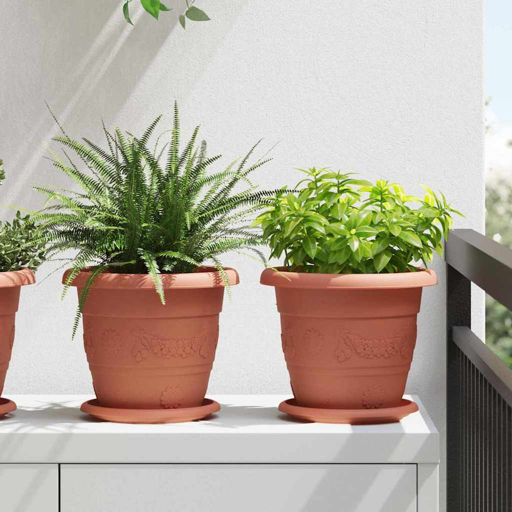 Vidaxl ronde bloempot 24 pcs baksteenrood ø 26 x 21.5 cm kunststof