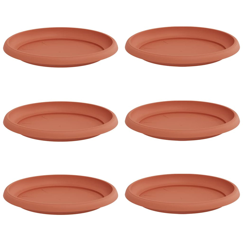 Vidaxl ronde bloemenschalen 6 pcs baksteenrood ø 21,5 x 2,5 cm