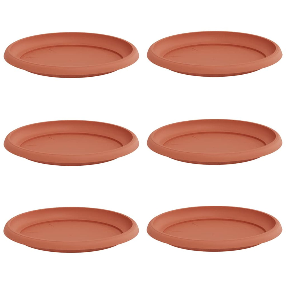 Vidaxl ronde bloemenschalen 6 pcs baksteenrood ø 23,5 x 2,5 cm