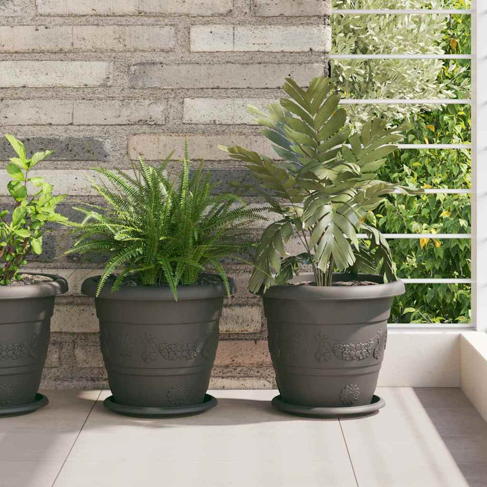 Vidaxl ronde bloemenschalen 6 pcs zwart ø 19 x 2 cm kunststof