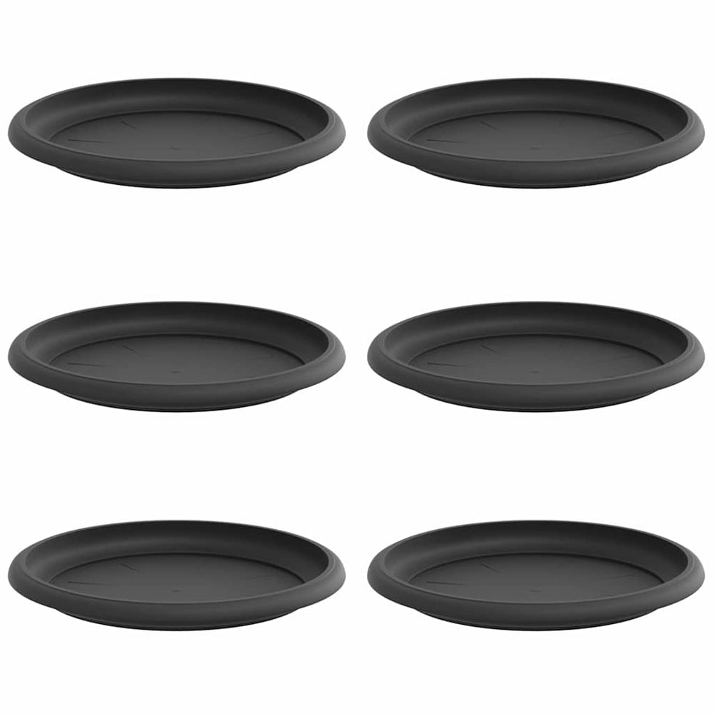 Vidaxl ronde bloemenschalen 6 pcs zwart ø 19 x 2 cm kunststof