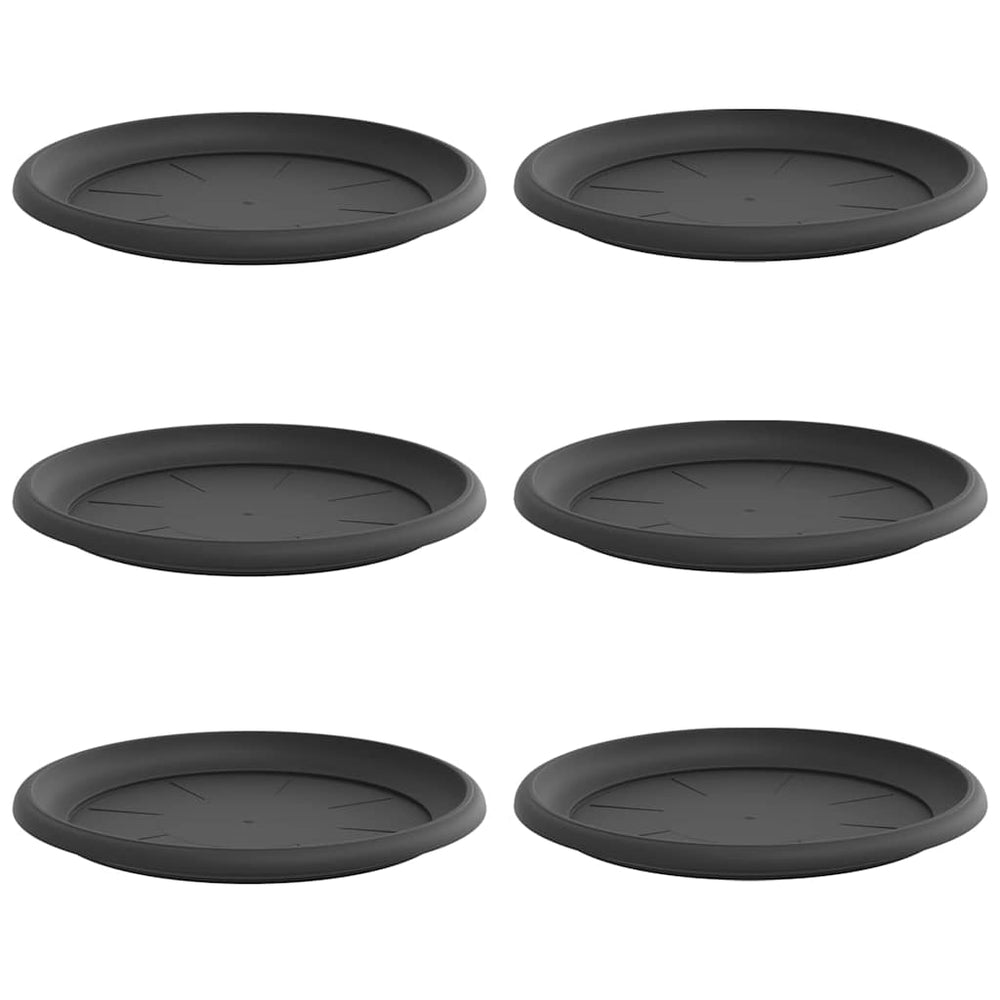 Vidaxl ronde bloemenschalen 6 pcs zwart ø 14 x 2 cm kunststof
