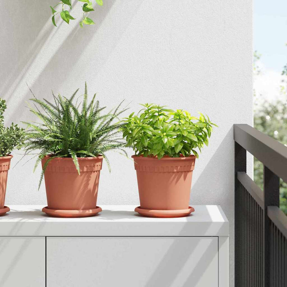 Vidaxl ronde bloemenschalen 24 pcs baksteenrood ø 14 x 2 cm kunststof