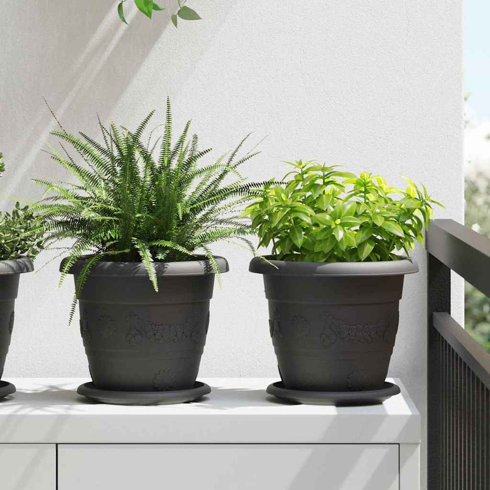 Vidaxl ronde bloemenschalen 24 pcs zwart ø 17,5 x 2 cm kunststof