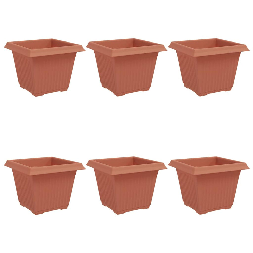 Vidaxl vierkante bloempot 6 pcs baksteenrood 28,5 x 28,5 x 22 cm