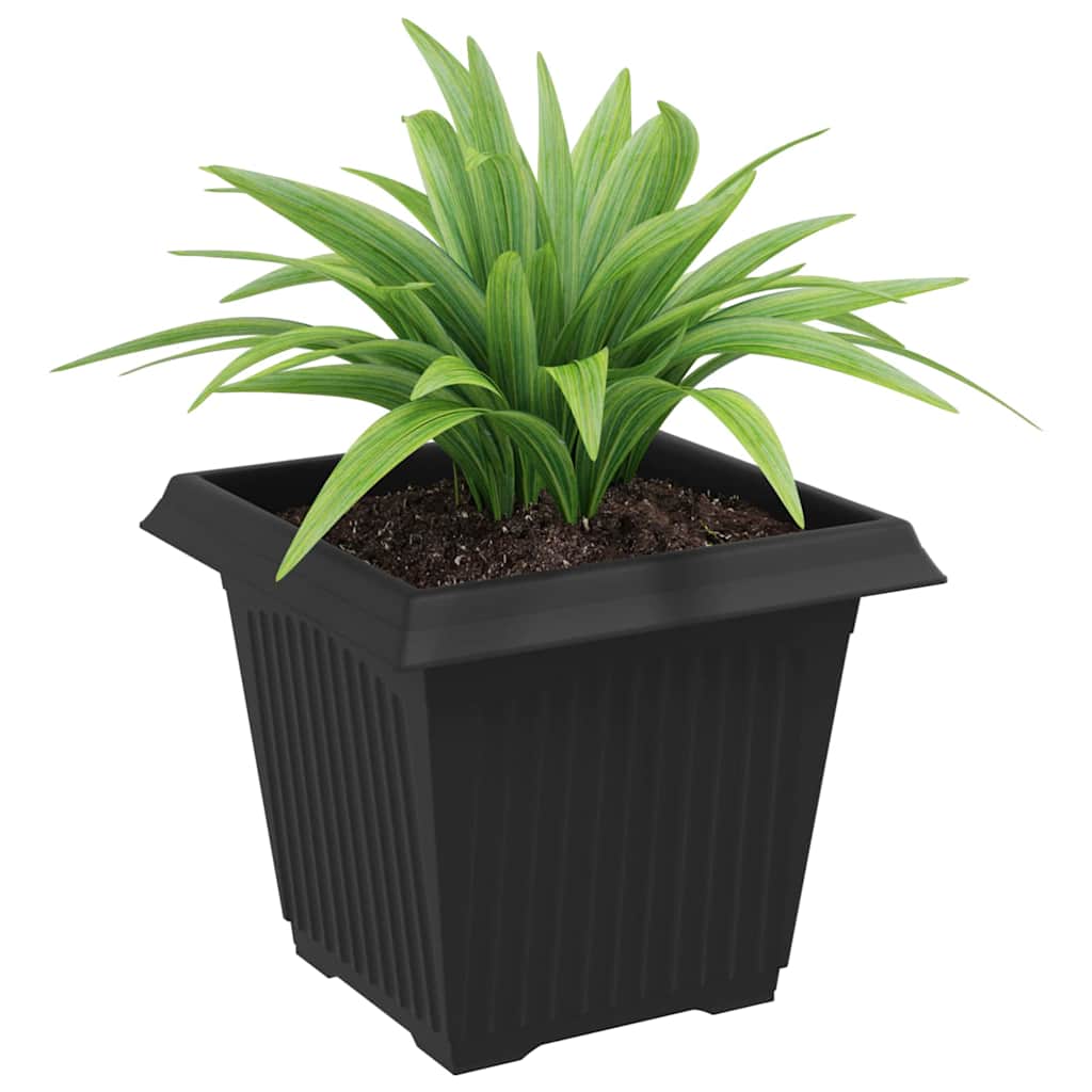 Vidaxl vierkante bloempot 6 st zwart 20 x 20 x 16 cm kunststof