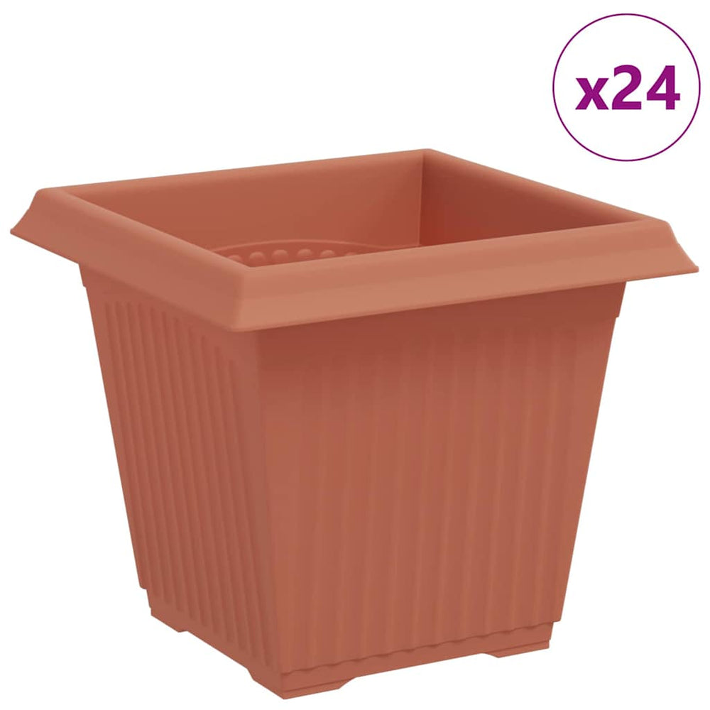 Vidaxl vierkante bloempot 24 pcs baksteenrood 16 x 16 x 14 cm
